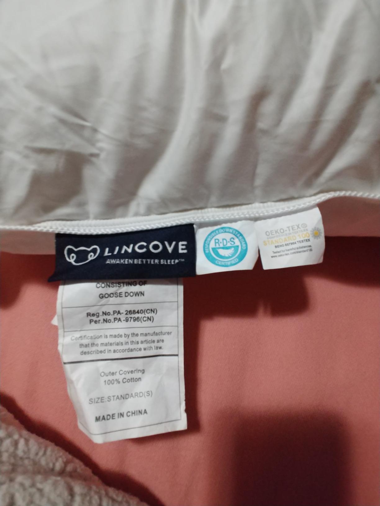 Lincove Cloud Natural Canadian Down Pillow, White Luxury Sleeping Pillow - 625 Fill Power, 500 Thread Count Cotton Shell, Made in Canada, King - Soft, 1 Pack customer photo 1