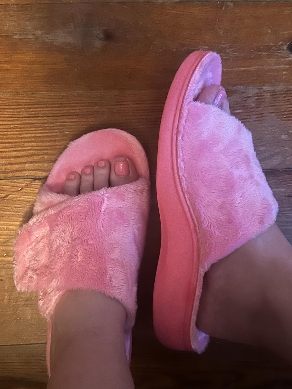 SOLLBEAM Women's Plantar Fasciitis Fuzzy House Orthopedic Adjustable Slippers With Arch Support Orthotic Heel Cup Sandals For Ladies customer photo 2