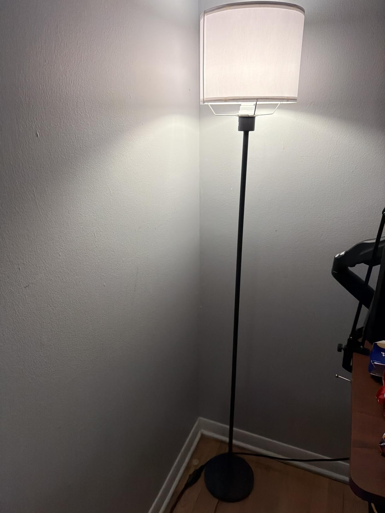 Modern Floor Lamp Simple Design with White Shade & Foot Pedal Switch | 60