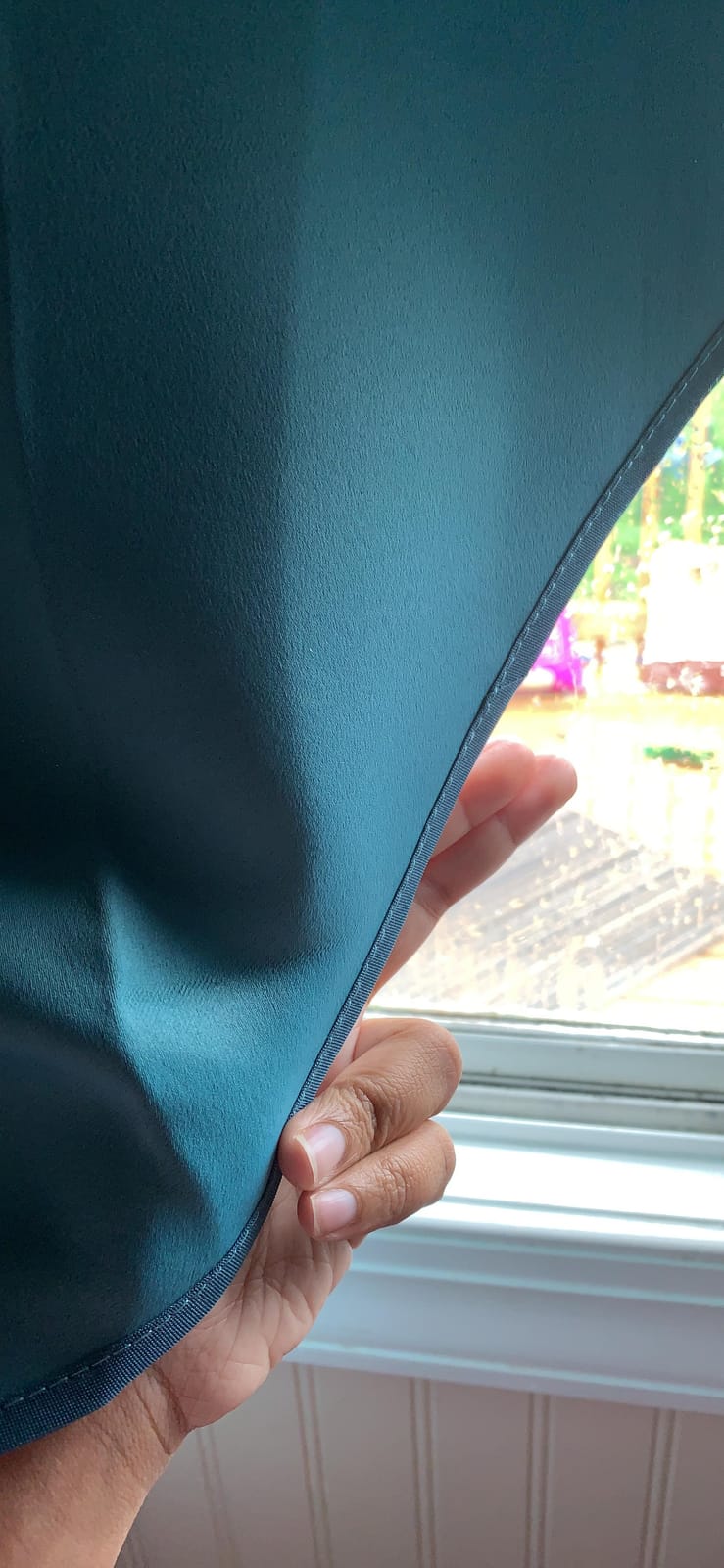 NICETOWN Blackout Kitchen Window Curtains - Thick Tailored Scalloped Valance/Swags Window Decorations Curtains for Living Room/Bay Window (Navy, 1 Pair, W36 x L63 Per Panel) customer photo 2