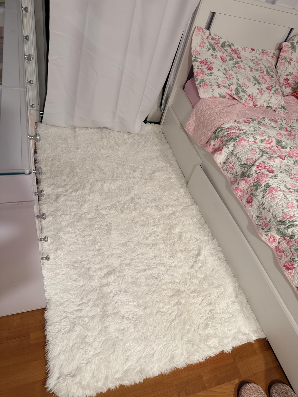 LOCHAS 2x8 Runner Rugs for Hallway, Fluffy Area Rugs for Bedroom, Gray customer photo 2