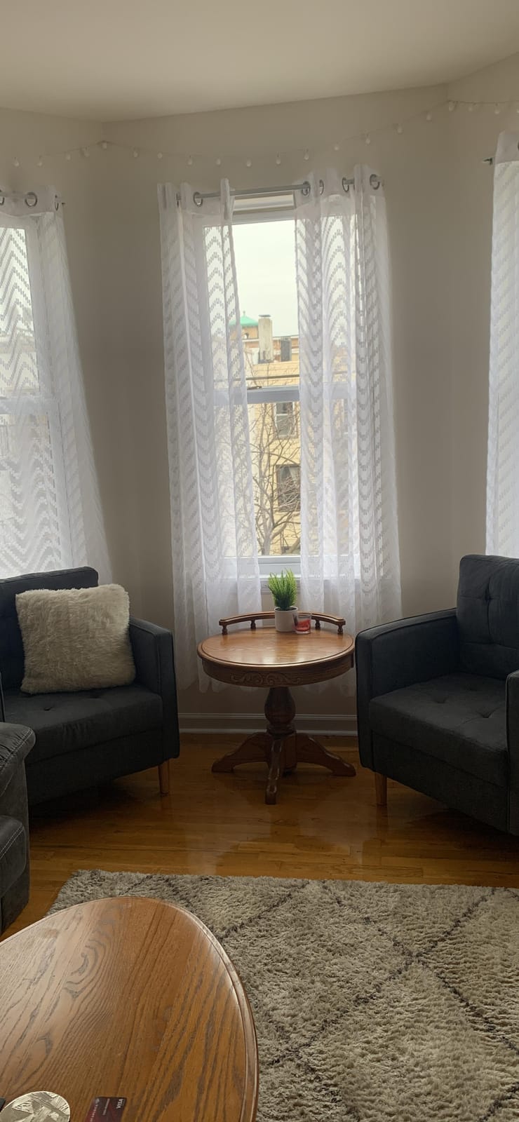 Fabric Accent Chairs Set 2 , Mid Century Armchair for Living Room, Grey customer photo 2