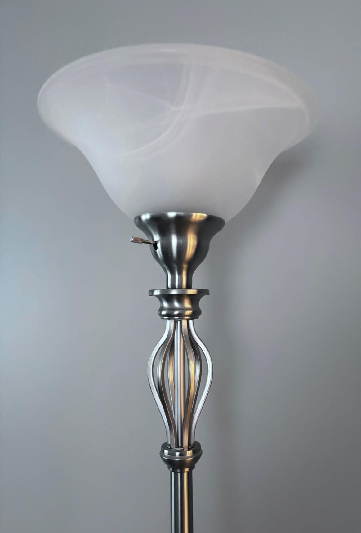 LIGHTACCENTS Bronze Floor Lamp with Glass Alabaster Swirl Amber Shade - Elegant Home Decor Standing Lamp - Ideal Floor Lamps for Living Room, Bedroom - Perfect Room Lights & Living Room Decor customer photo 1