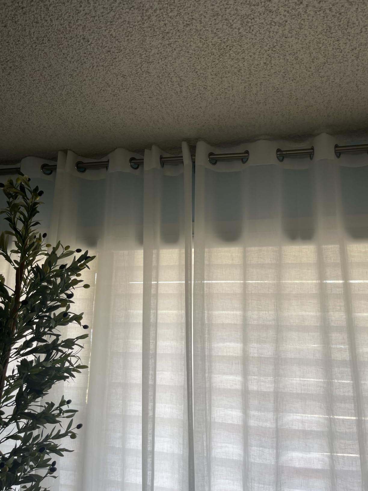 NICETOWN White Sheer Linen Curtains 84 Inch Length 2 Panels Set, W52xL84 customer photo 1