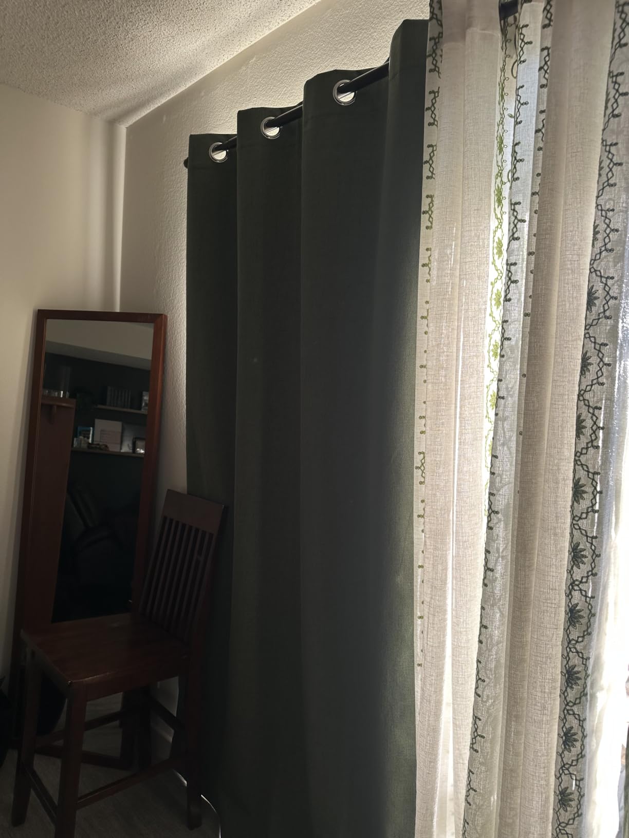 MIULEE 100% Blackout Linen Curtains for Bedroom 52x84 Inches Natural Beige customer photo 2