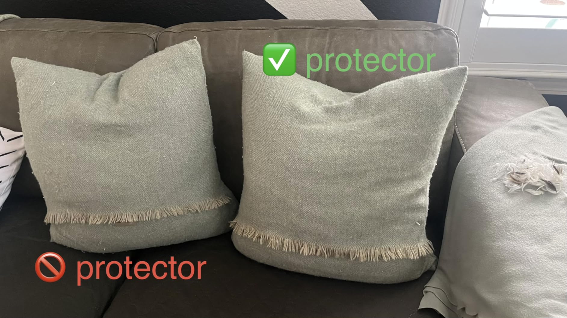 Kingnex Waterproof Feather Proof Pillow Protectors with Zipper customer photo 2