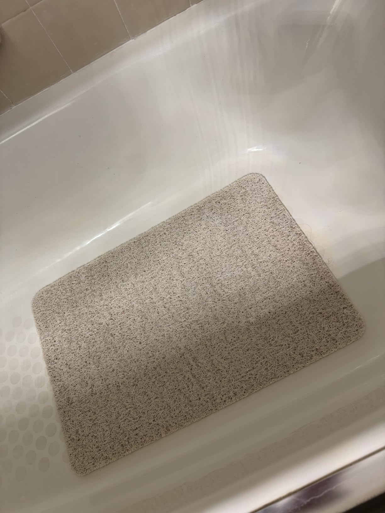 LuxStep Shower Mat Bathtub Mat, 24x16 inch, Non-Slip Bath Mat with Drain, Quick Drying PVC Loofah Bathmat for Tub, Shower, Bathroom (Phthalate Free, Grey) customer photo 1