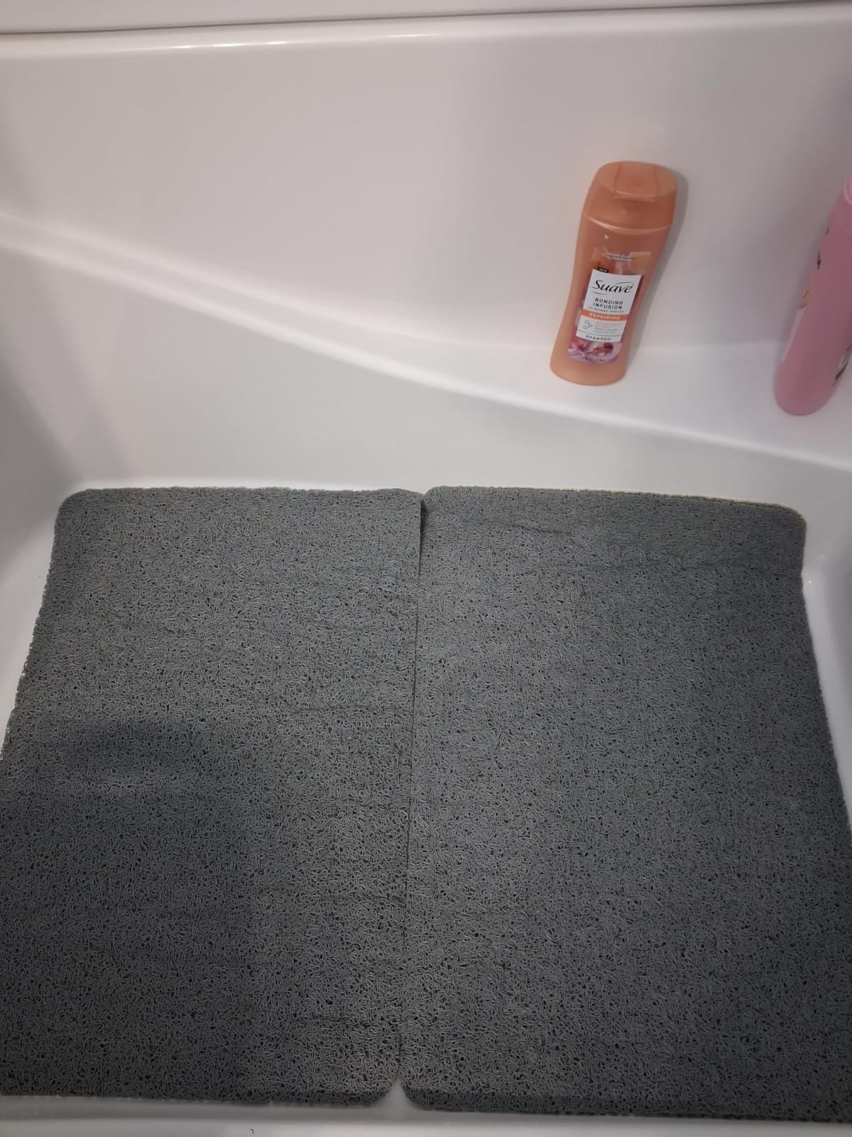 LuxStep Shower Mat Bathtub Mat, 24x16 inch, Non-Slip Bath Mat with Drain, Quick Drying PVC Loofah Bathmat for Tub, Shower, Bathroom (Phthalate Free, Grey) customer photo 2