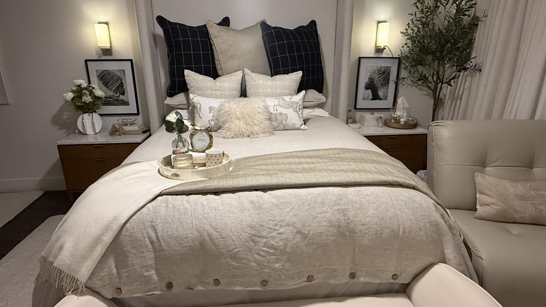 EVERLY 100% Pure Linen Duvet Cover Set Queen Size90X90Inch 3pcs (1 Duvet Cover,2 Pillowcases) Soft and Breathable for All Season with Coconut Button Closure, Suitable for Hot Sleepers-Dark Grey-Queen customer photo 1
