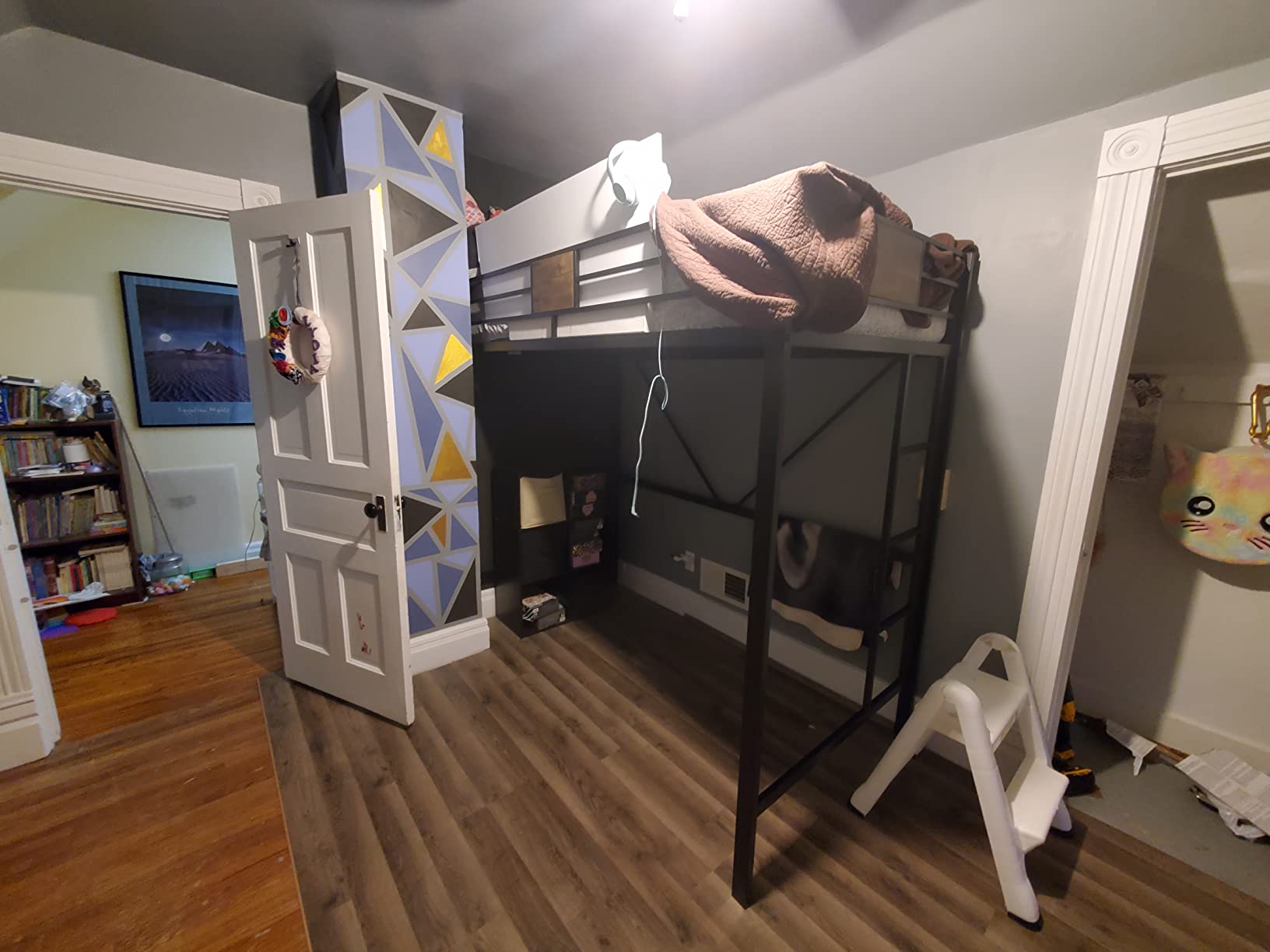 SHA CERLIN Loft Bed Twin Size with Ladder and Guardrail,Rustic Design customer photo 2