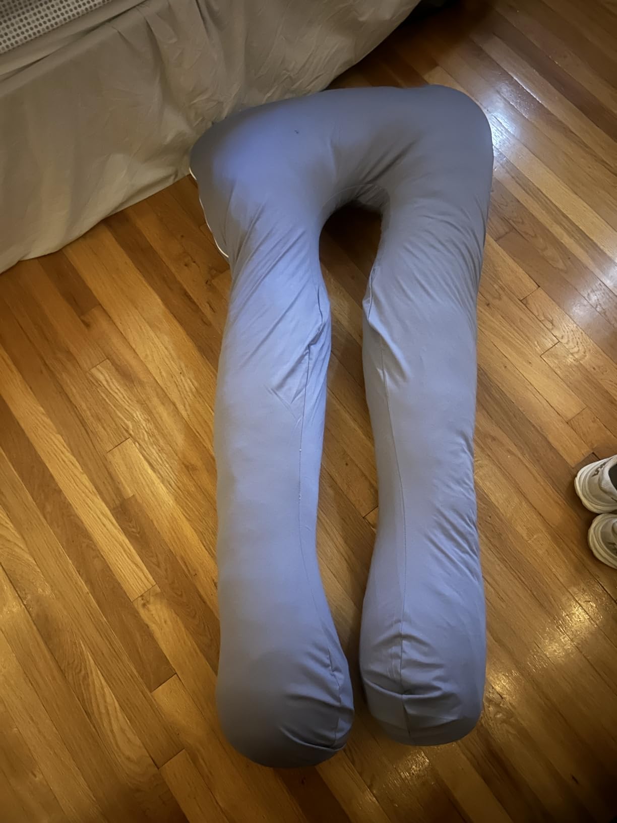 QUEEN ROSE Pregnancy Pillow, U Shaped Full Body Pillows for Sleeping Support, 55 Inch Maternity Pillow for Pregnant Women with Cooling Silky Cover, Blue customer photo 1
