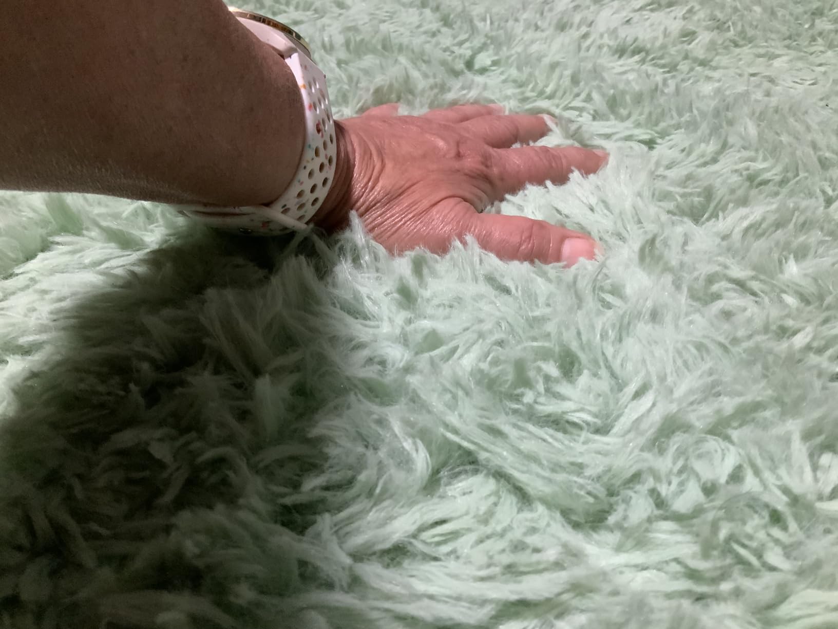Pettop Fluffy Sage Green Area Rug for Bedroom Living Room, 4x6 Feet Soft Plush Fuzzy Rugs for Girls Kids Boys, Non-Slip and Washable Rug for Nursery Classroom, Carpet for Rooms Decor customer photo 2