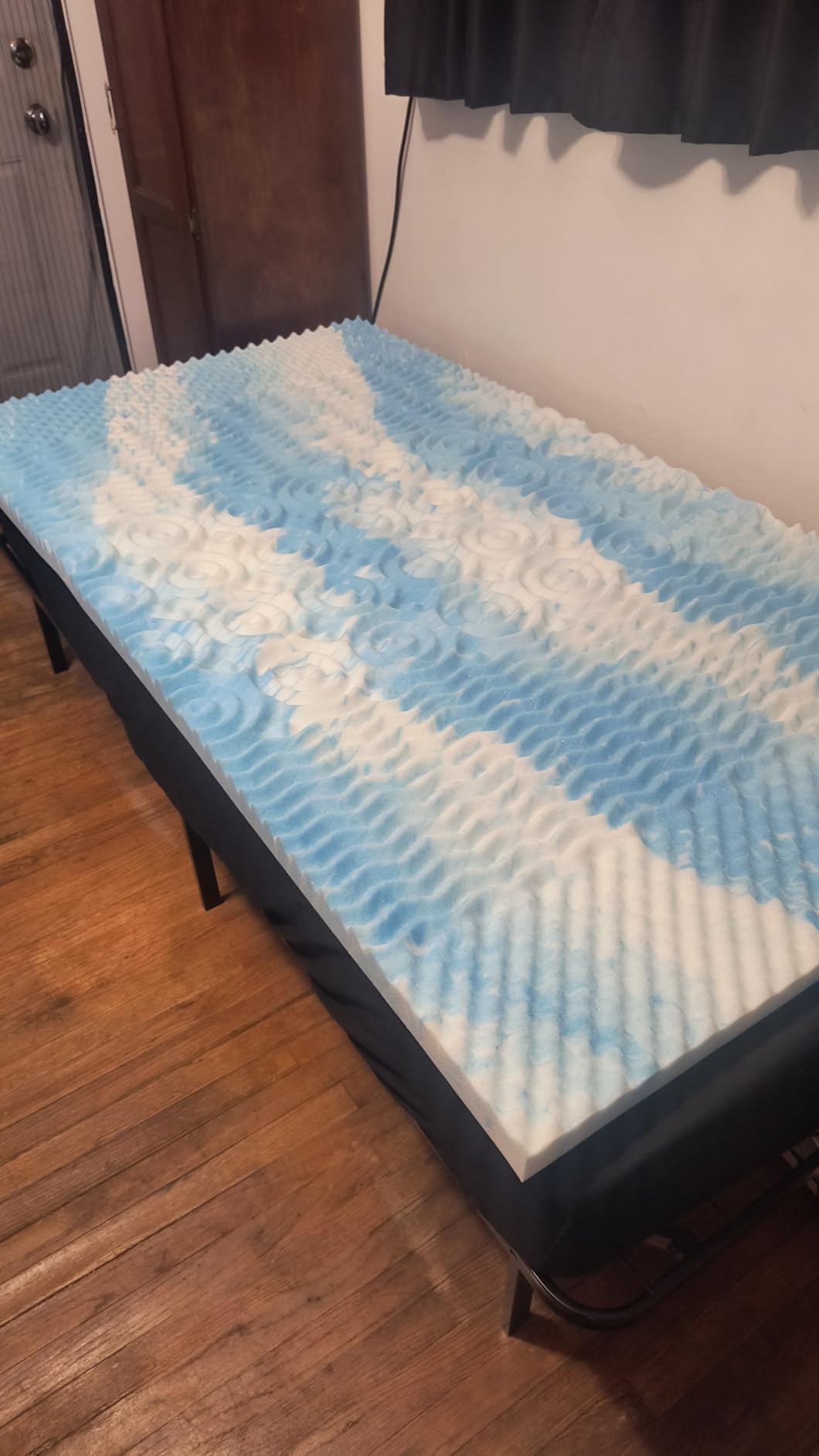 SINWEEK 5-Zone Memory Foam Mattress Topper, 2 Inch Twin, Blue customer photo 2