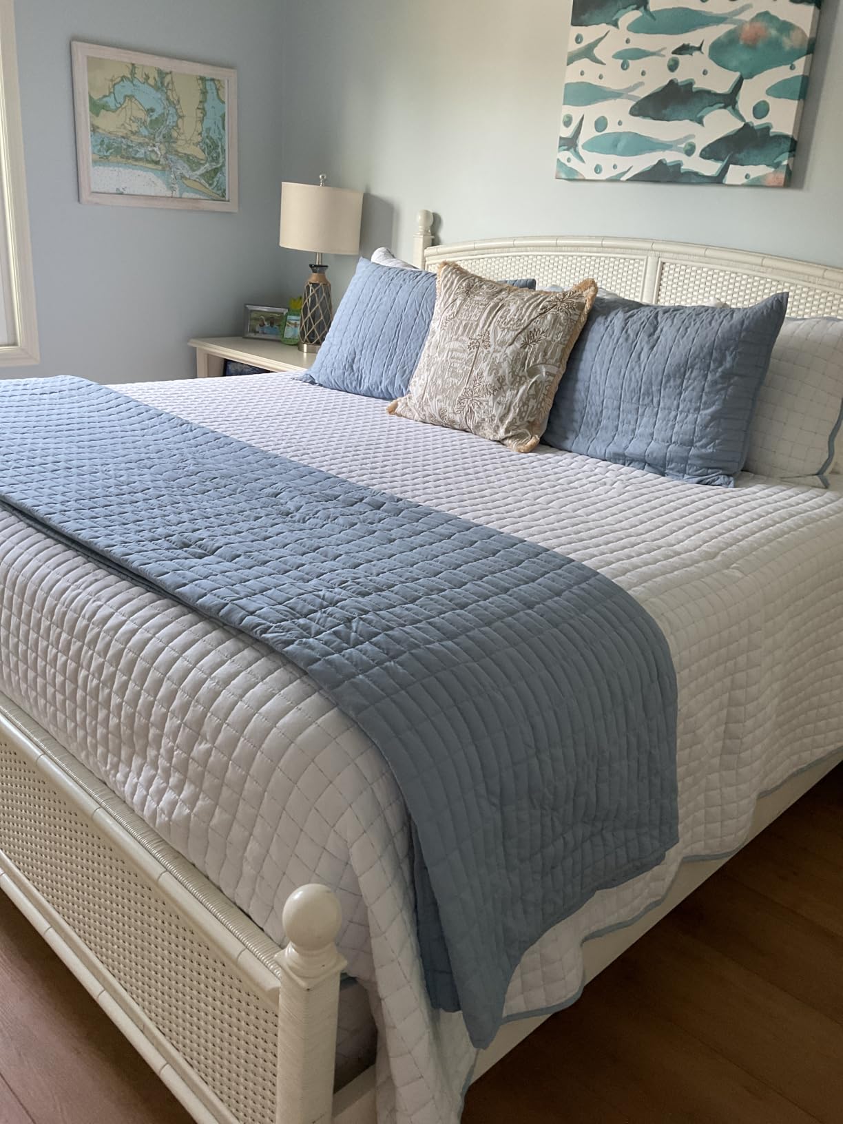 Comfort Spaces Oversized Bedspread Queen Quilt Set 3 Piece 102x 118 White customer photo 2
