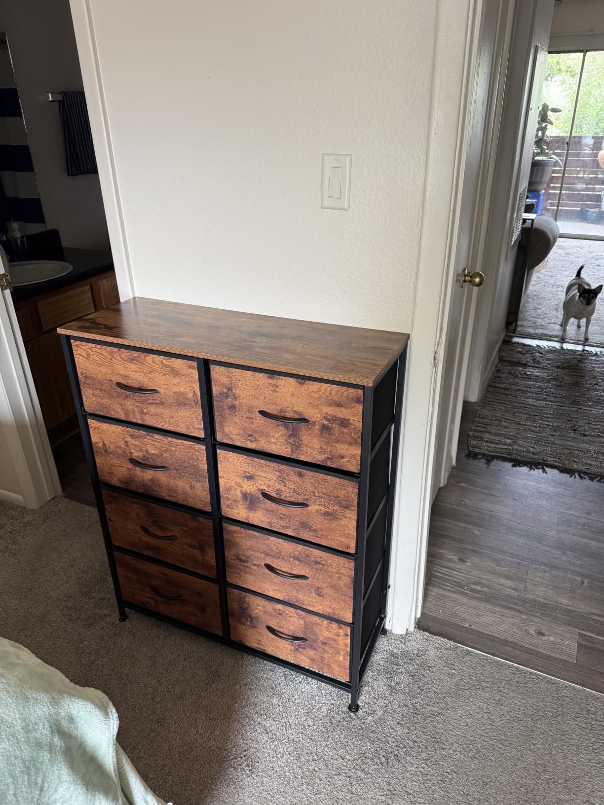 WLIVE 8 Drawer Fabric Dresser for Bedroom, Tall Storage Tower, Rustic Brown customer photo 1