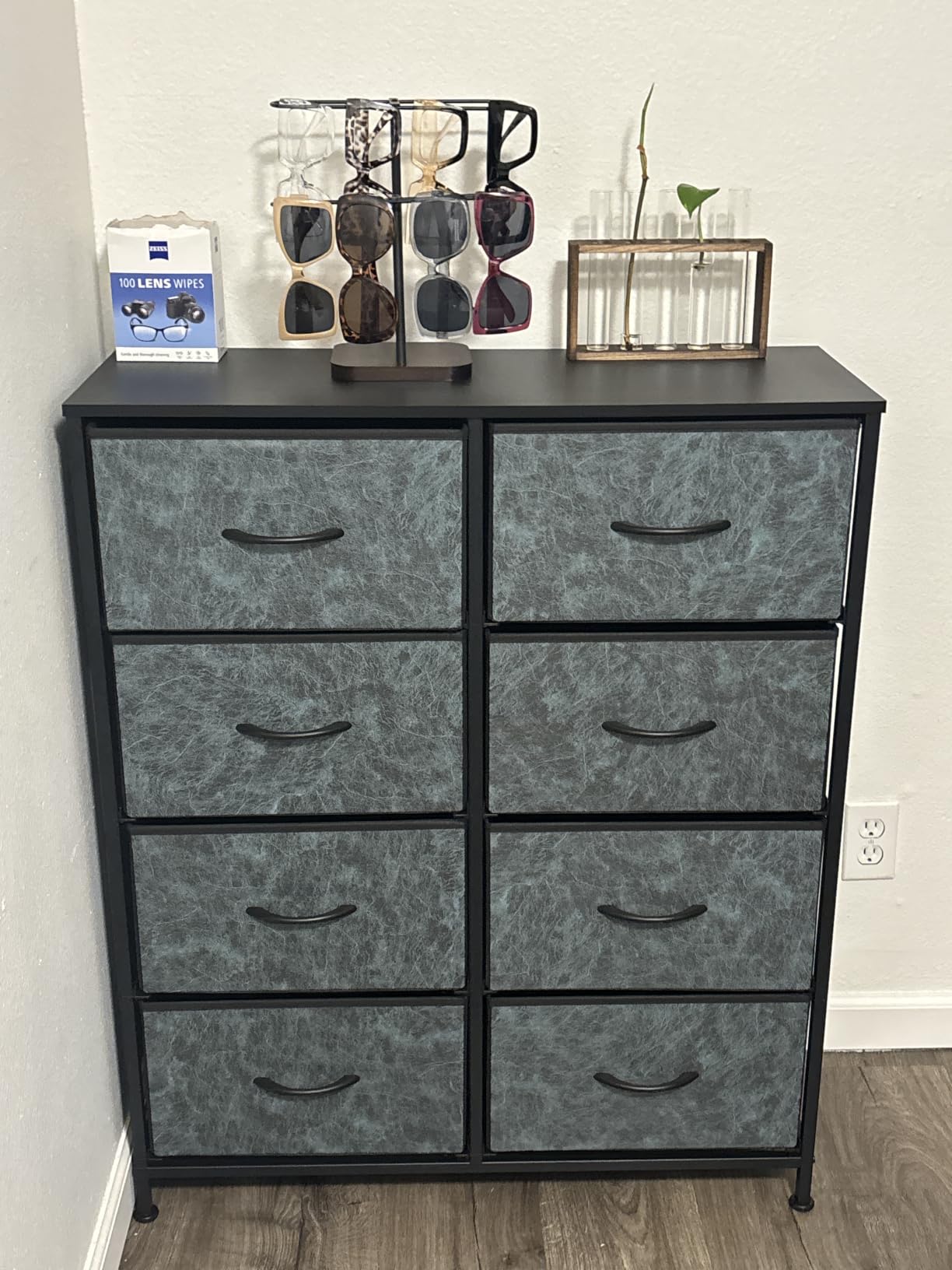 WLIVE 8 Drawer Fabric Dresser for Bedroom, Tall Storage Tower, Rustic Brown customer photo 2