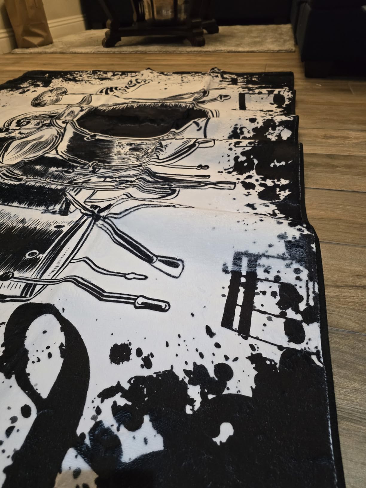 5'x7' Black Music Note Area Rug, Vintage Music Rugs Carpet, Throw Rugs customer photo 1