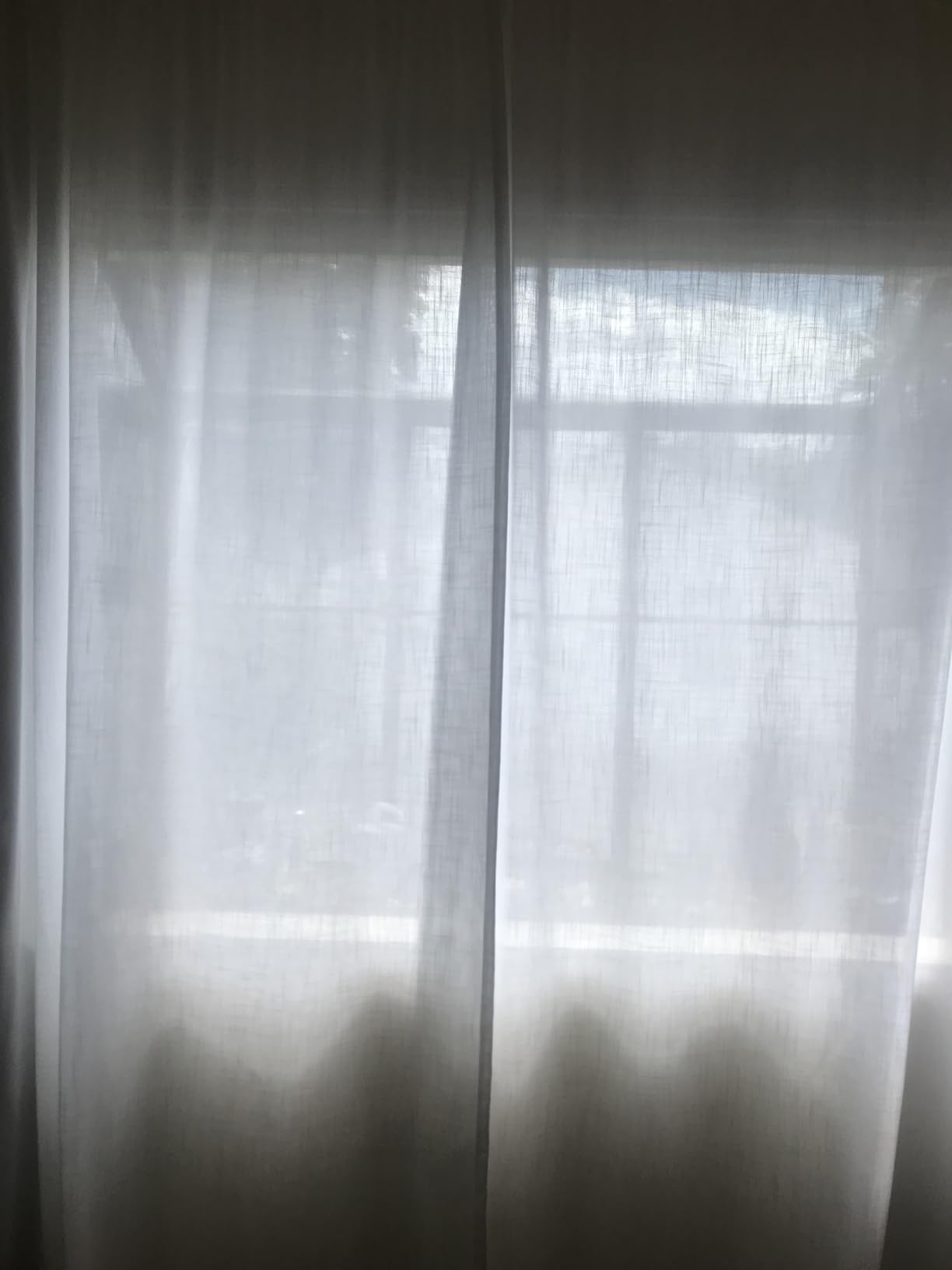 Mrs.Naturall Linen Curtains for Bathroom Window, 45 Inch Length Short Privacy Semi Sheer Light Filtering Farmhouse Cafe Curtains for Kitchen Small Window 45 Inches Long 2 Panels Set, Cream customer photo 2
