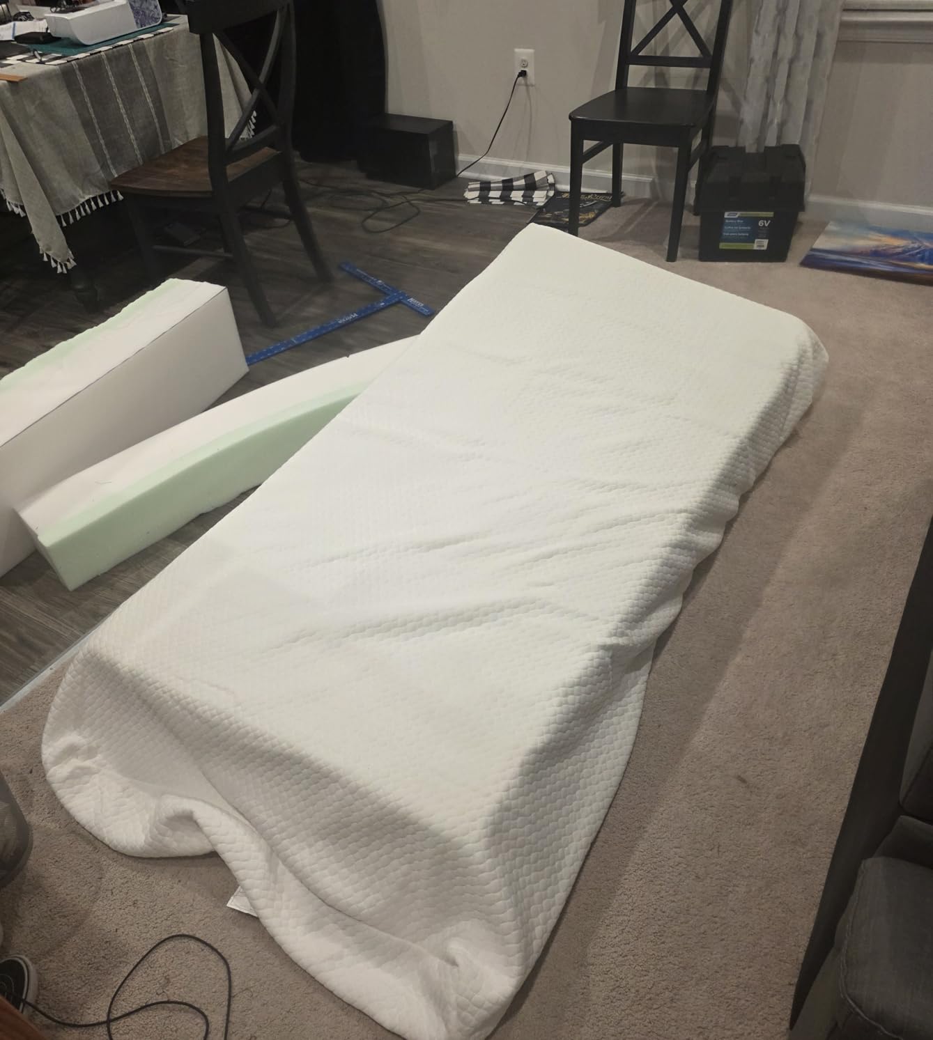 FDW | 8 Inch Queen Mattress | Medium Firm | Gel Memory Foam | White | Dual Construction | Pressure Relief, Cooling Foam, Removable and Washable Cover | Bed in a Box, CertiPUR-US Certified customer photo 1