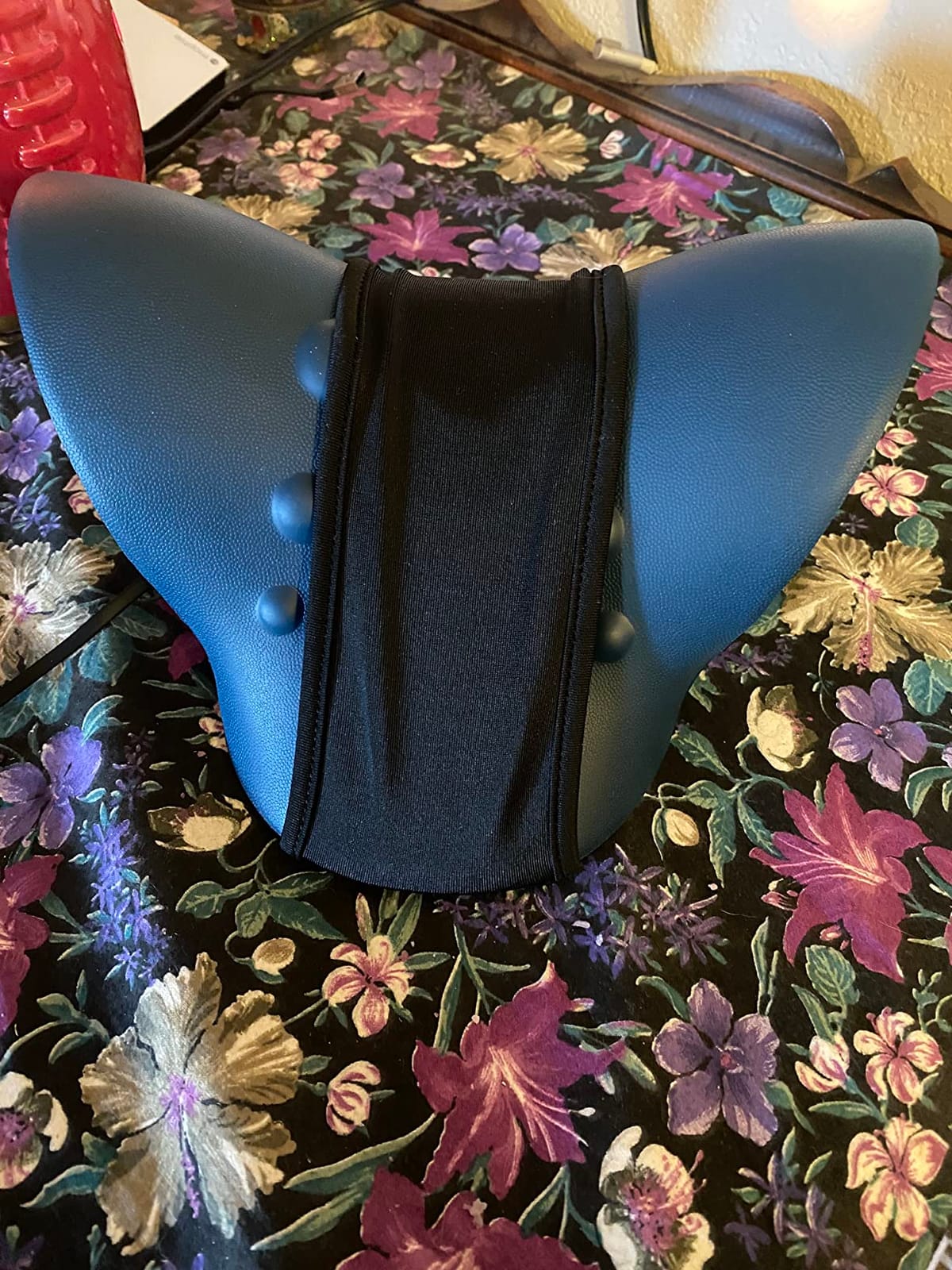 Neck Stretcher for Neck Pain Relief, Heated Cervical Traction Device Pillow with Graphene Heating Pad, Neck and Shoulder Relaxer for TMJ Pain Relief and Cervical Spine Alignment (Dark Blue) customer photo 2