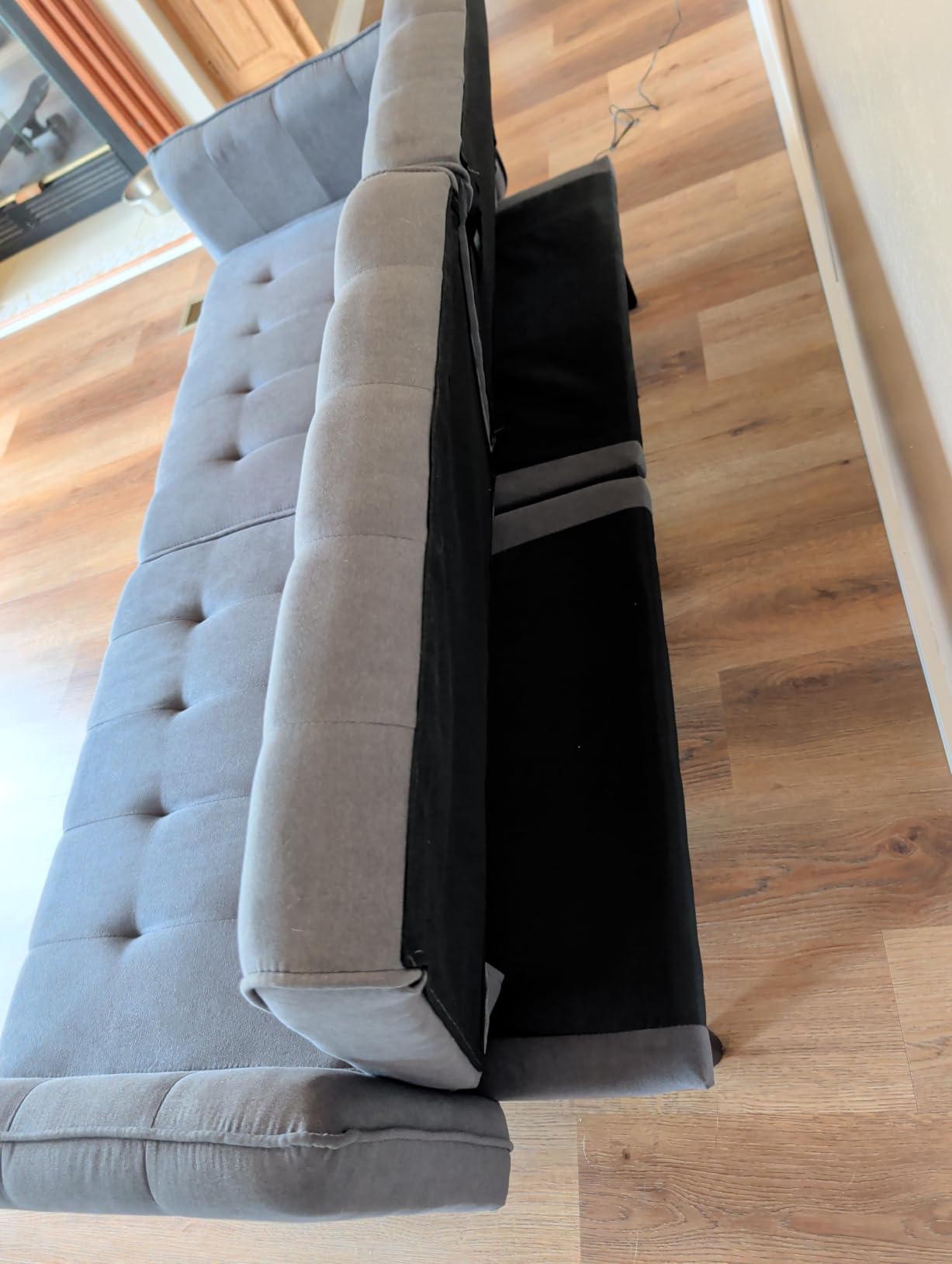 65'' Convertible Futon Sofa Bed with USB, Small Couch for Living Room customer photo 2