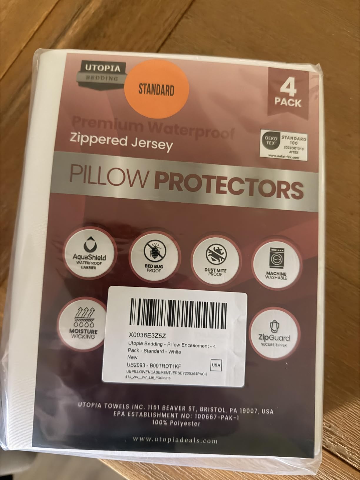 Set of 4 Pillow Protectors with Zipper Standard Size, Pillow Covers customer photo 1