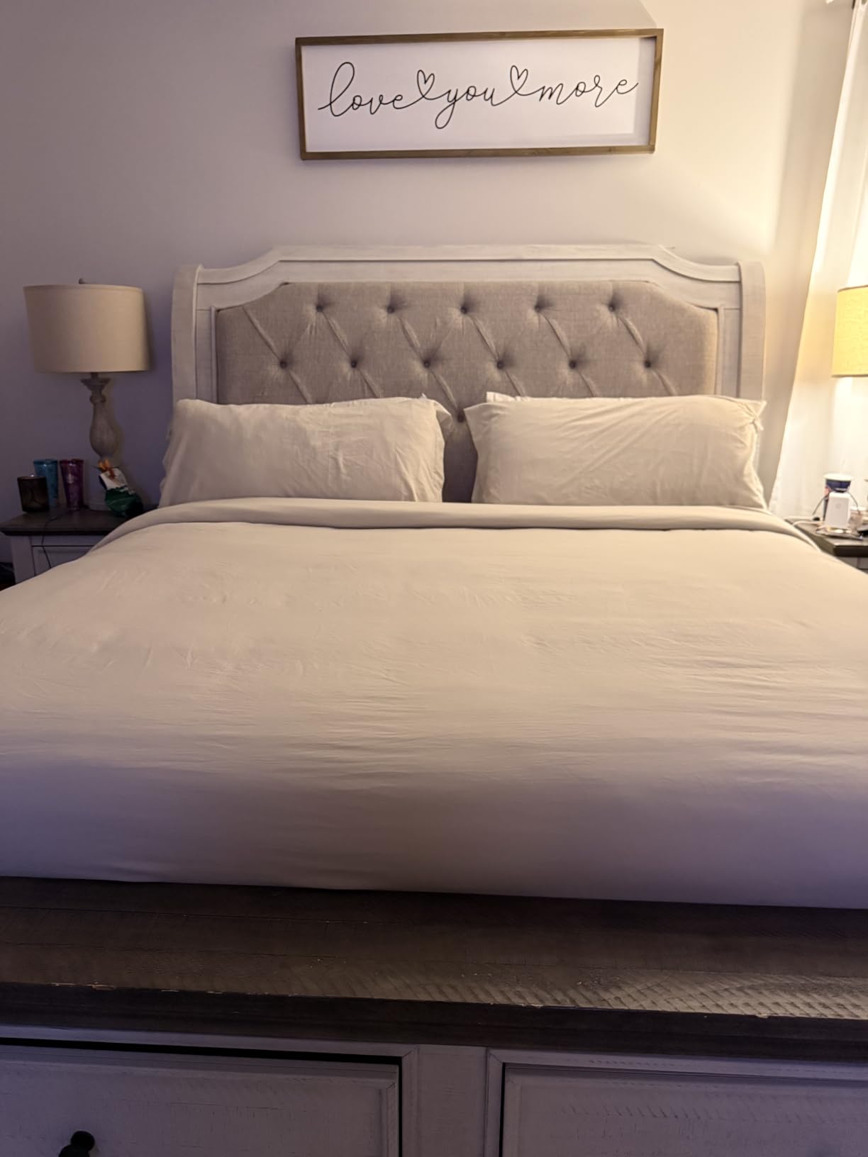 Bedsure Prewashed Duvet Cover King, Cotton-Like Soft Bedding Set, Linen customer photo 1