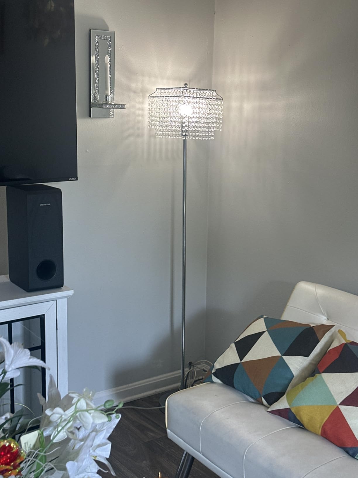 Luvkczc Gold Crystal Floor Lamp, 64