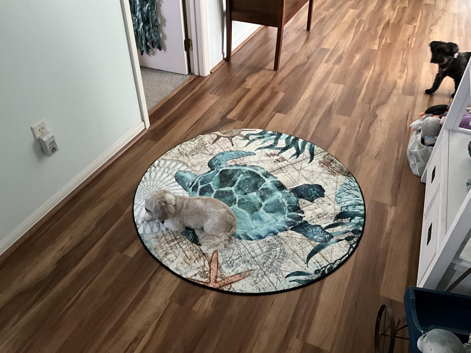 keepcute 3ft Round Music Area Rug Piano Notes Circular Floor Mat Decor customer photo 1