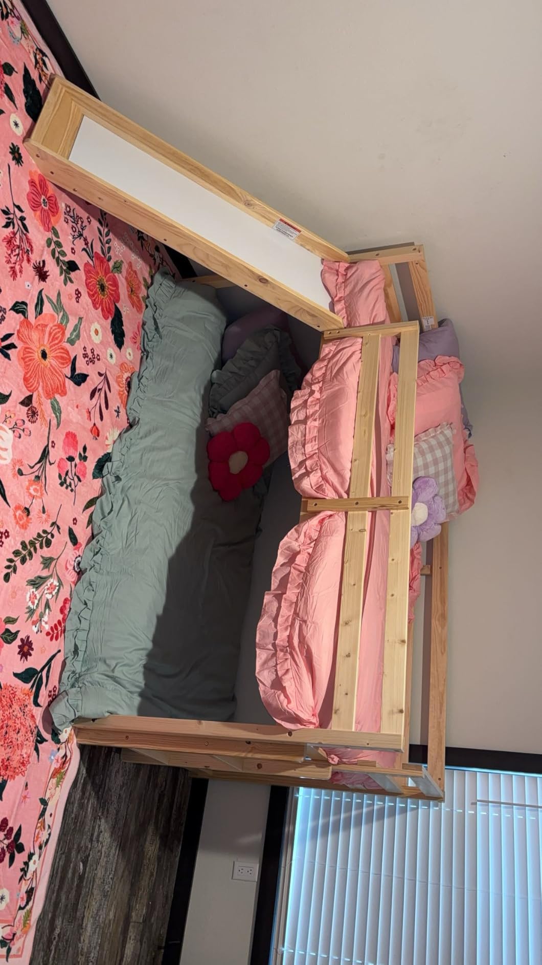 TOLEAD OLEAD Low Bunk Bed with Slide, Floor Loft Bed with Climbing Ladder, Wood Twin Bunk Bed Frame with Full Guardrails & Storage Space for Kids Toddler customer photo 2