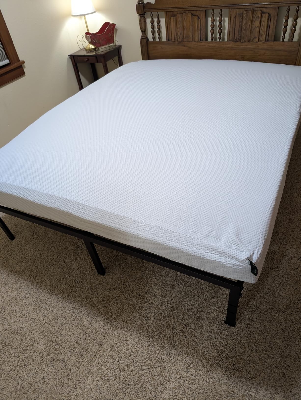FUIOBYVV Queen Bed Frame, 14 Inch Heavy Duty Metal Platform Bed Frame Queen Size Support Up to 3500 lbs, No Box Spring Needed,Headboard Holes,Steel Slat Support,Noise Free,Easy Assembly customer photo 2