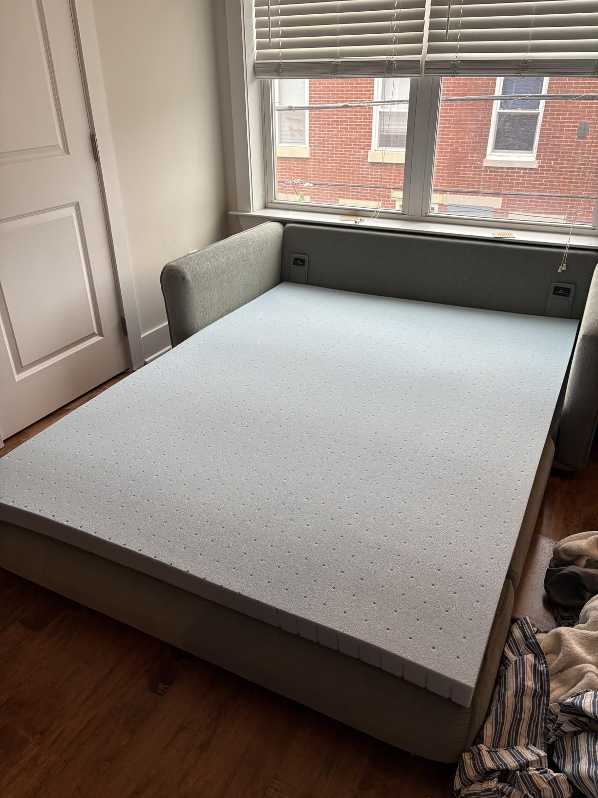 Best Price Mattress 2 Inch Ventilated Memory Foam Mattress Topper, Cooling Gel Infusion, Dorm Essentials, Queen customer photo 1