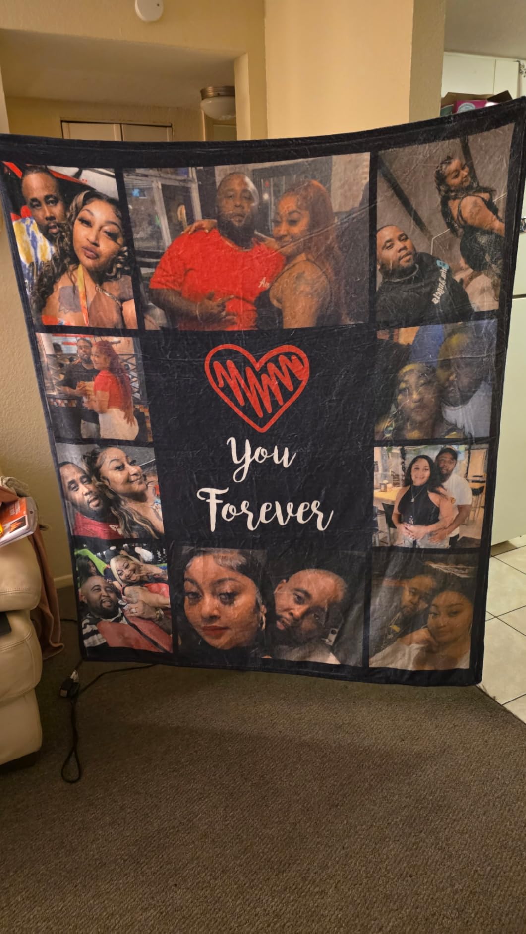 Custom Blanket with Photo I Love You Girlfriend Boyfriend Blankets Gift,Personalized Picture Blanket for Mom Dad,Husband Wife Anniversary Birthday Gifts,Ultra Soft Fleece Bed Blanket customer photo 2