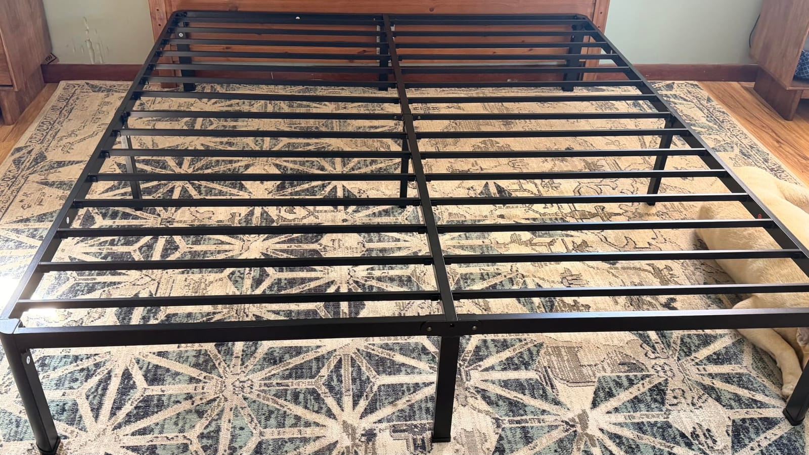 MAF 14 Inch Queen Metal Platform Bed Frame with Round Corner Legs | Mattress Baffle, 3000 LBS Heavy Duty Steel Slat Support, Noise Free, No Box Spring Needed, Easy Assembly, 12.4