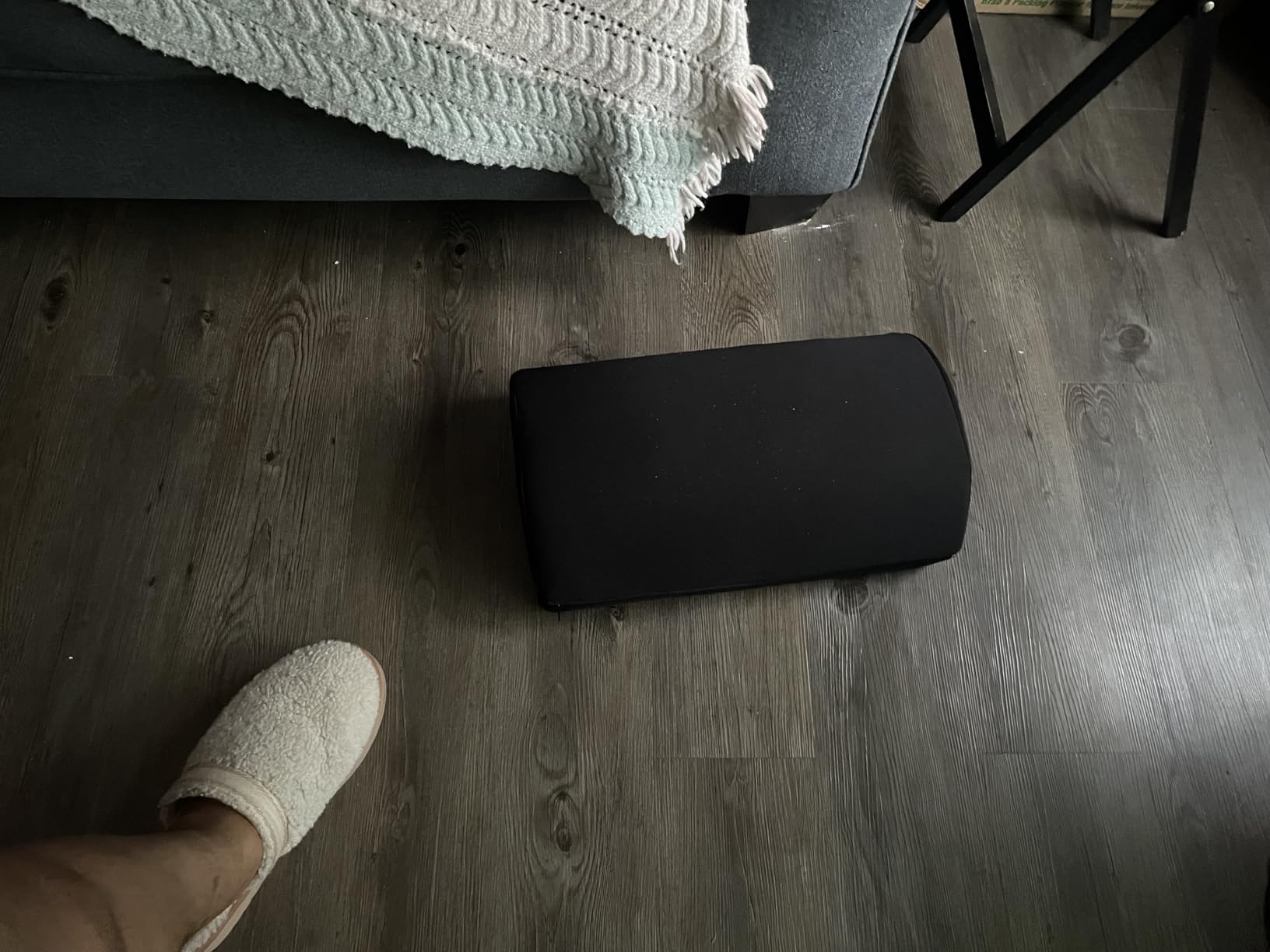 BlissTrends Foot Rest Under Desk, Foot Stool with 2 Adjustable Heights | Comfortable Footrest with Washable Cover for Car,Home and Office to Relieve Back,Lumbar,Knee Pain(Large, Black) customer photo 2