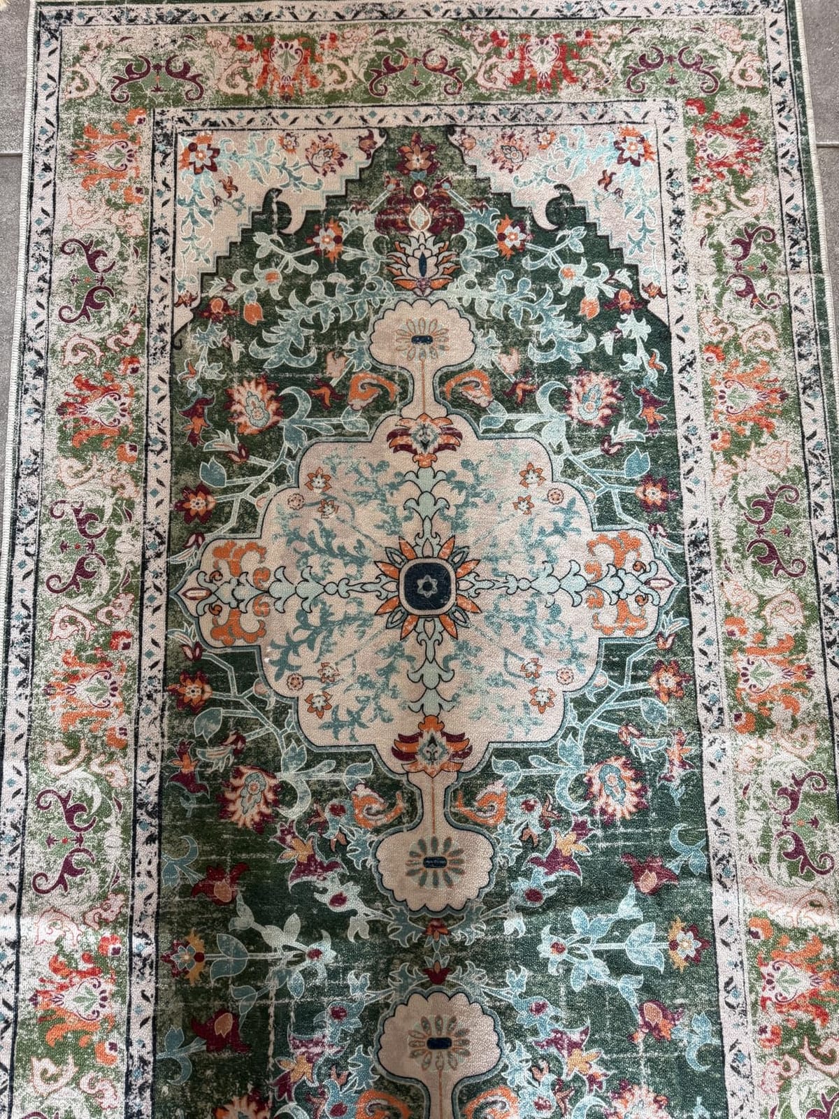 U'Artlines 2' x 6' Boho Hallway Runner Rug Non Slip Washable Runners,Green customer photo 1