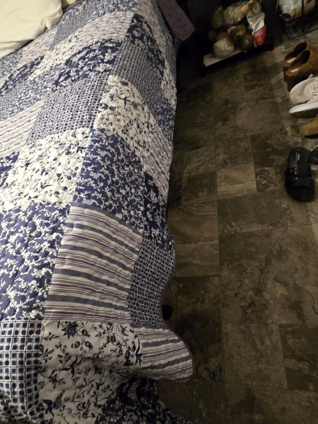 Mybedsoul Boho Quilts Queen Size, Patchwork Floral Bedding Set, Blue customer photo 2