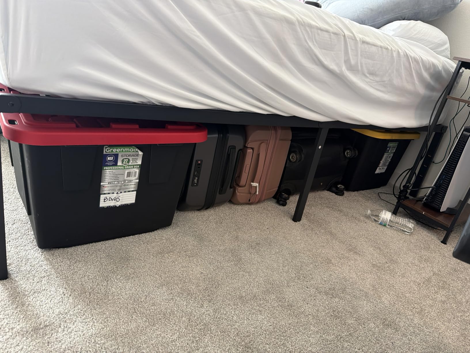 Hafenpo 18 Inch King Bed Frame, Under Bed Storage, Black customer photo 2