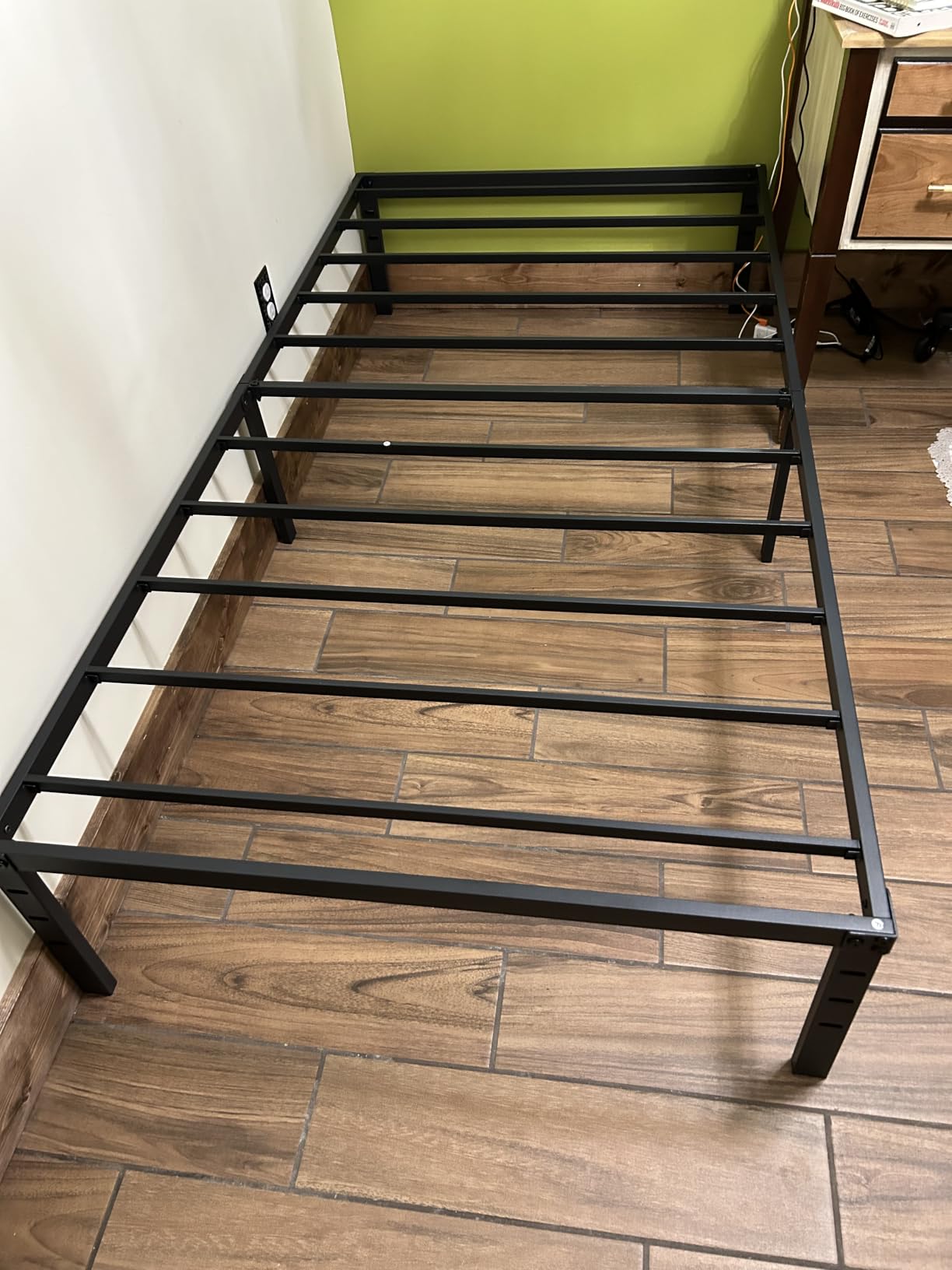 Hafenpo 14 Inch Twin Bed Frame, Under Bed Storage, Black | Sturdy Metal Platform Twin Size, No Box Spring Needed, Heavy Duty, Easy Assembly, Strong Bearing Capacity customer photo 1