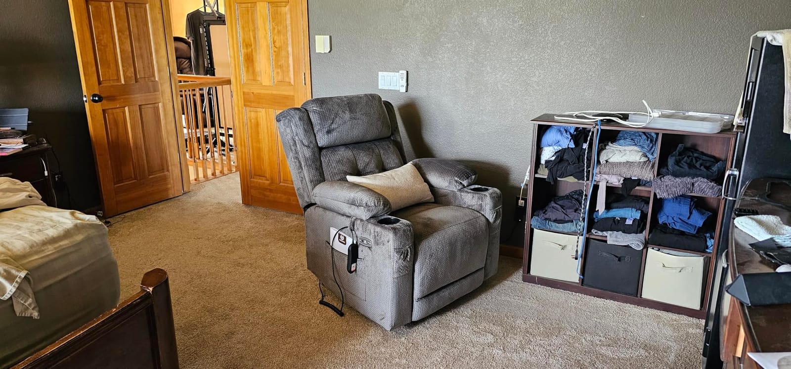 MCombo Triple Motor Power Lift Recliner Chair, Fabric 7664 (Brown, Small) customer photo 1