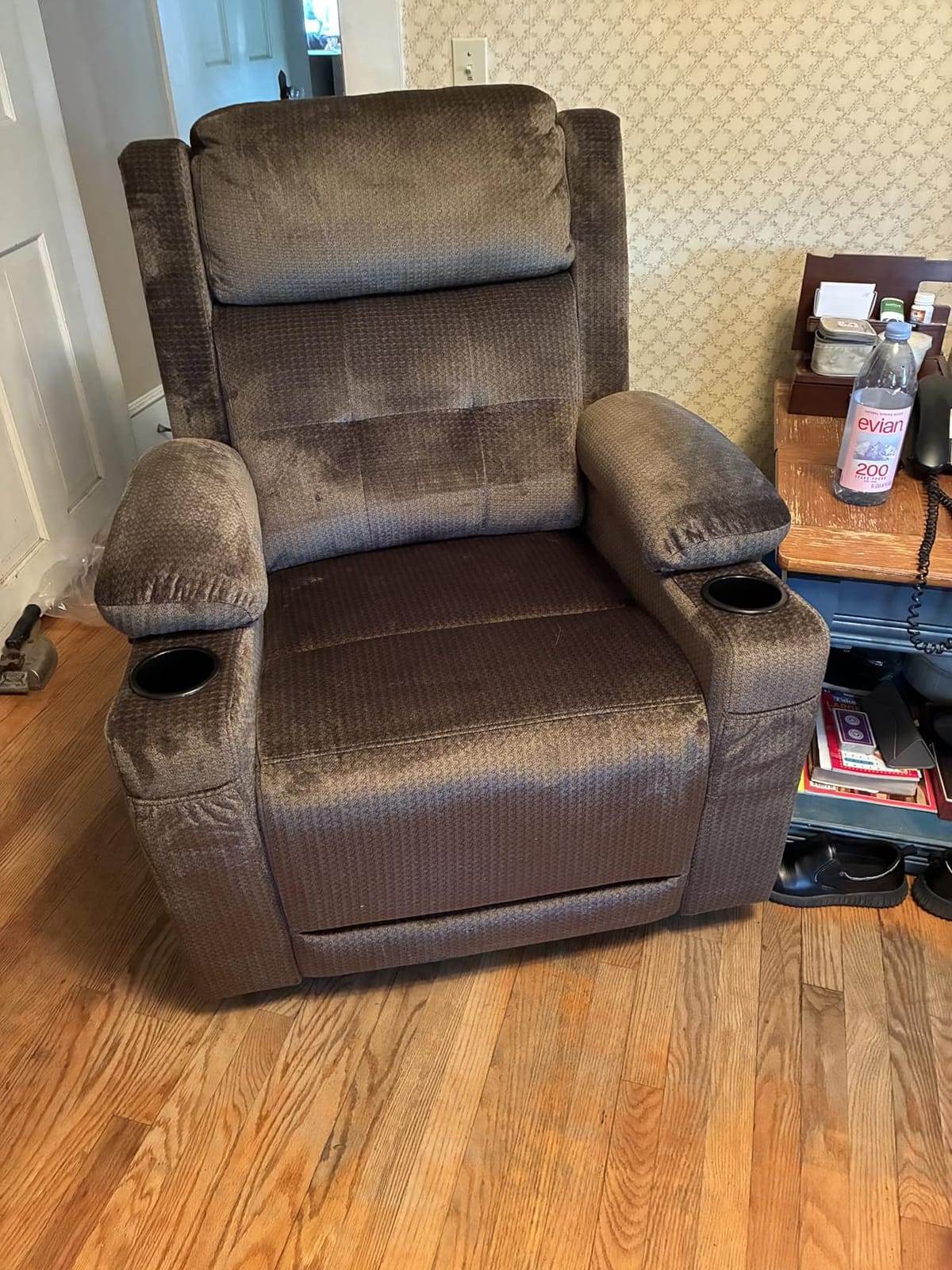 MCombo Triple Motor Power Lift Recliner Chair, Fabric 7664 (Brown, Small) customer photo 2