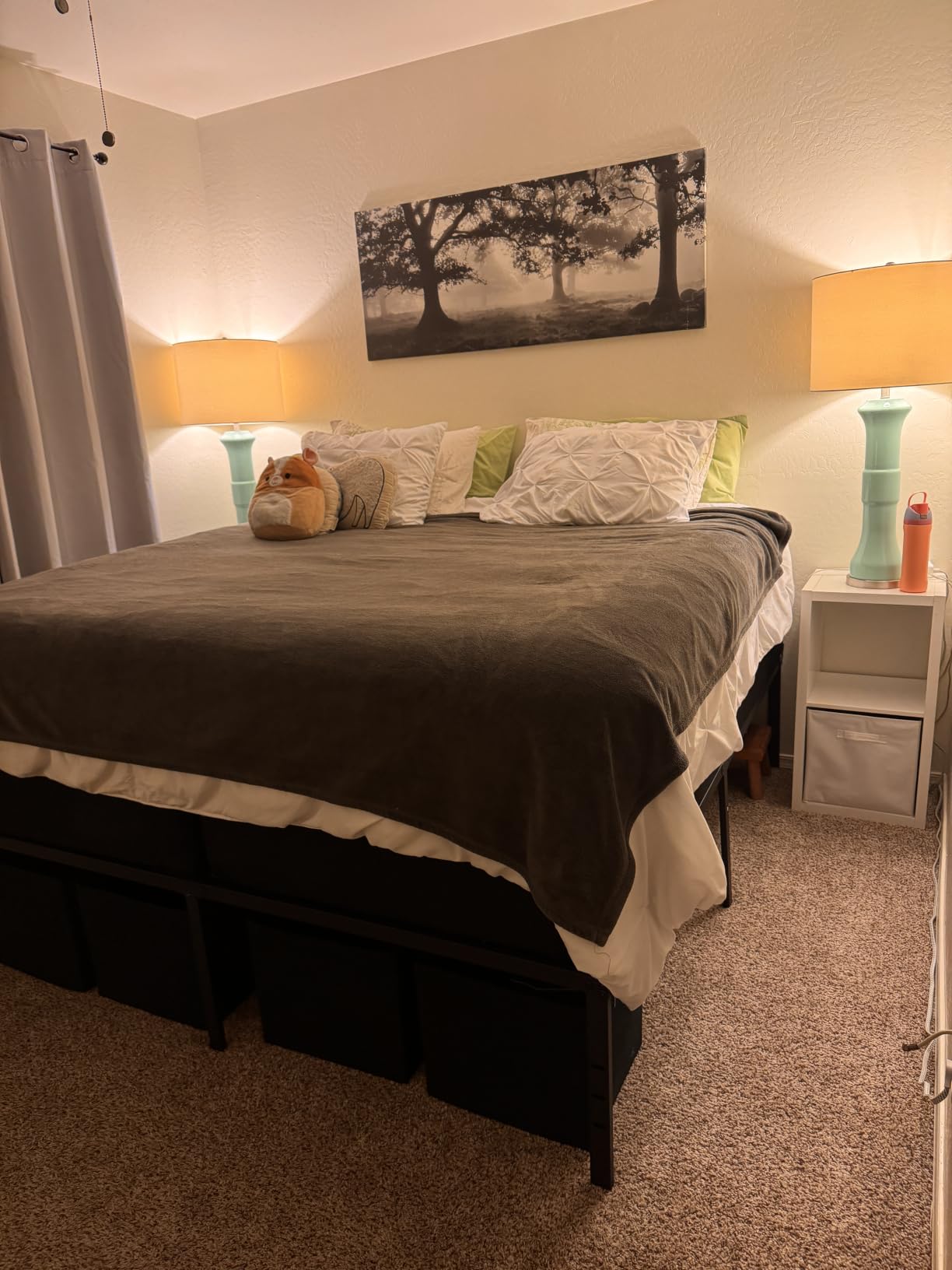 NEW JETO Metal Bed Frame,King Size Bed Frame with Storage Space,18 Inch customer photo 1