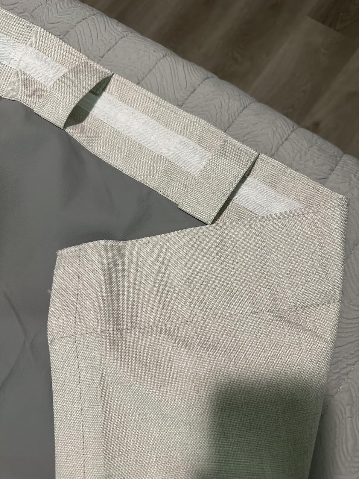 Linen Textured Total Blackout Curtains for Bedroom 96 Inches Long, Oatmeal customer photo 2