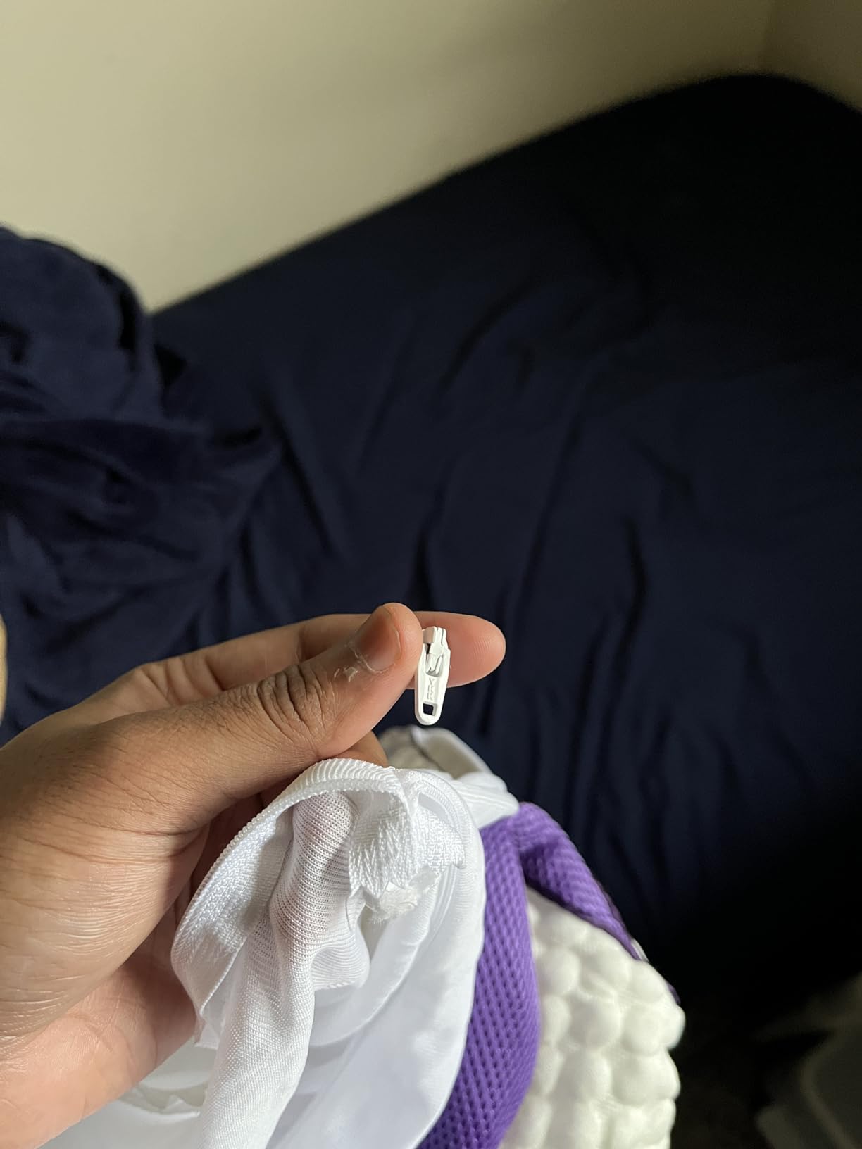 HOMELAB Cooling Adjustable Shredded Memory Foam Pillow, Queen 20x28, 1 Pack | Adjust the loft for side, back or stomach sleeping; the cooling removable cover adds comfort to the Queen 20x28 pillow. customer photo 2
