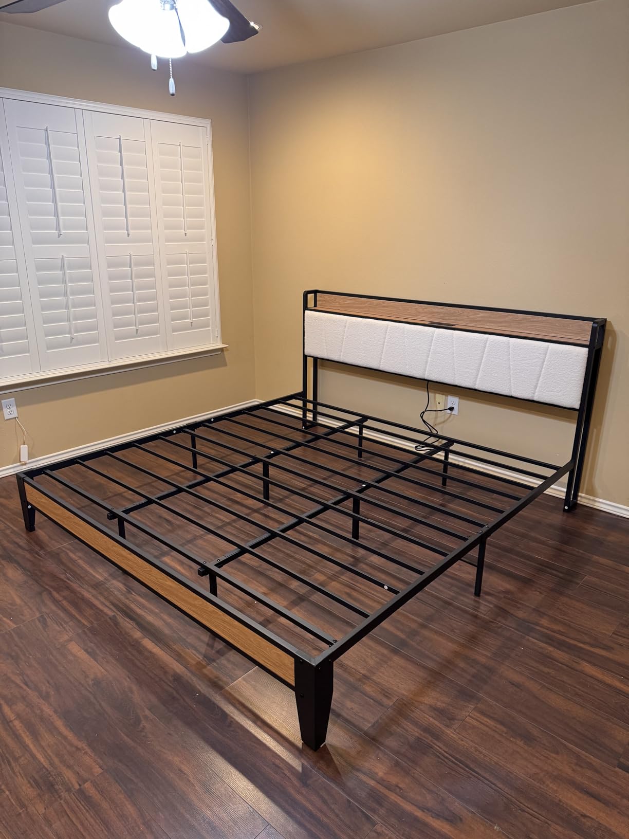 LIKIMIO Twin Size Bed Frame with Storage Headboard and Charging Station customer photo 1