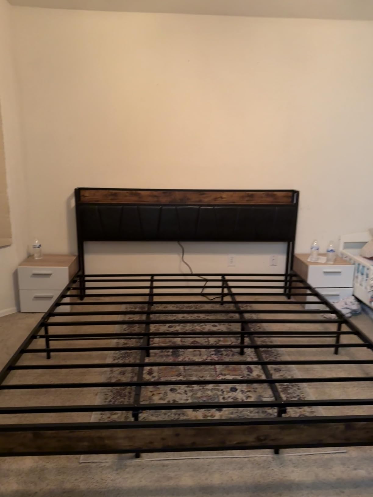 LIKIMIO Twin Size Bed Frame with Storage Headboard and Charging Station customer photo 2