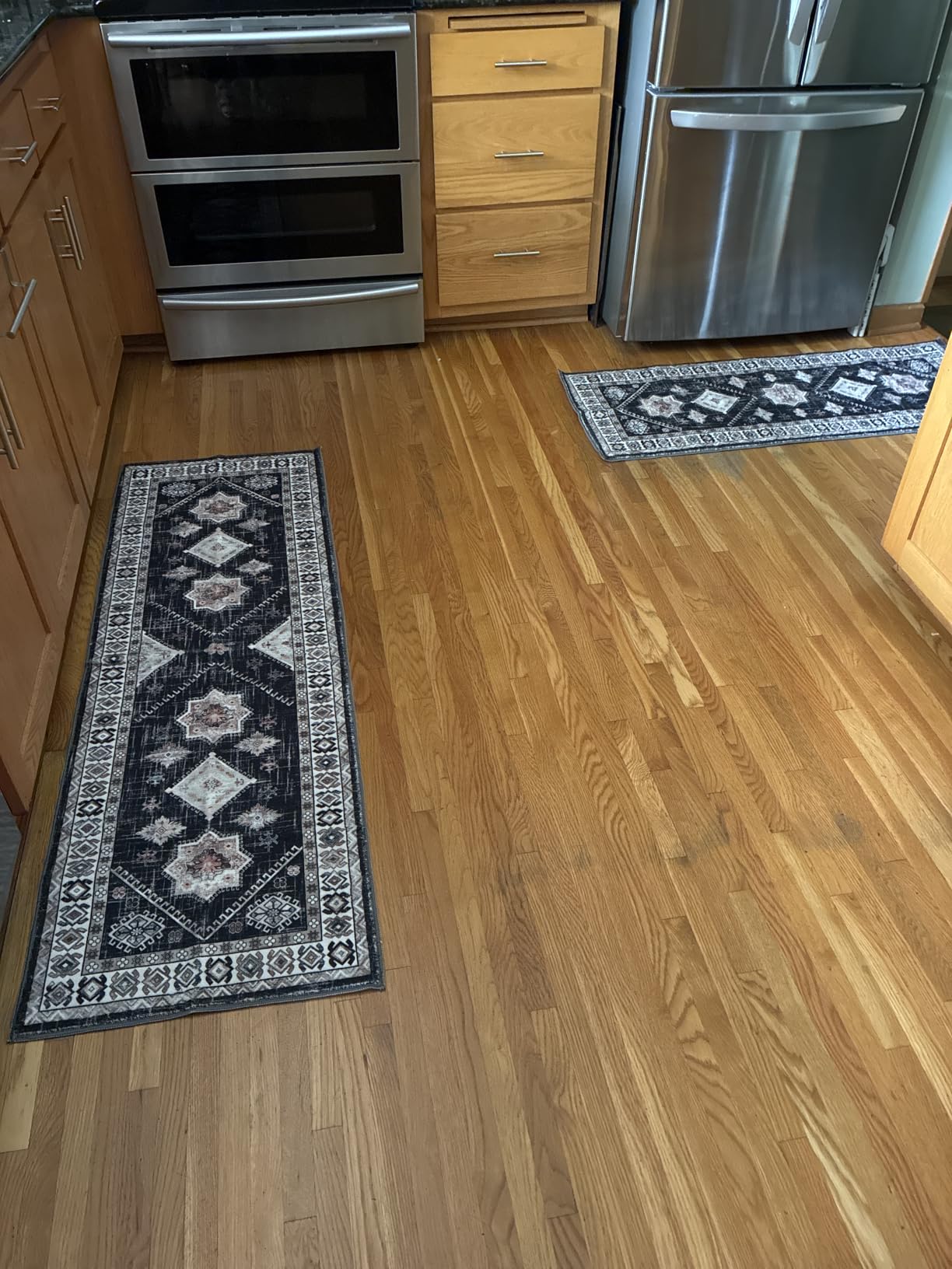 HEBE Boho Kitchen Rugs Set of 3, Non Slip Washable Kitchen Mats for Floor customer photo 1