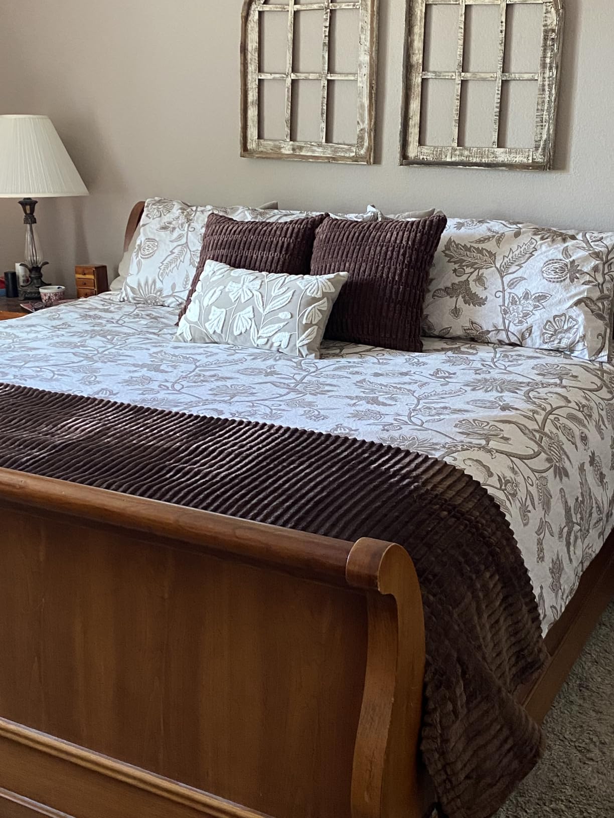 Bedsure PureWoven 100% Cotton Floral Duvet Cover Set, Queen, Green customer photo 2