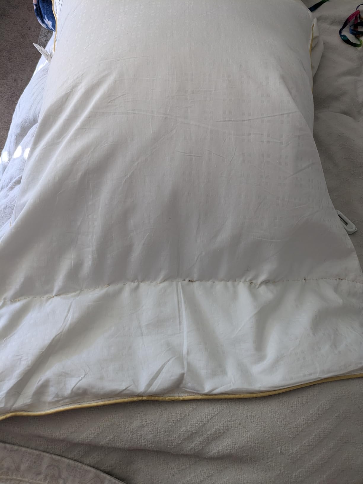 Goose Down Feather Soft Pillows One Pillow 100% Cotton Supportive Bed Pillow Stripe White Color Standard Size 20x26 inch customer photo 1