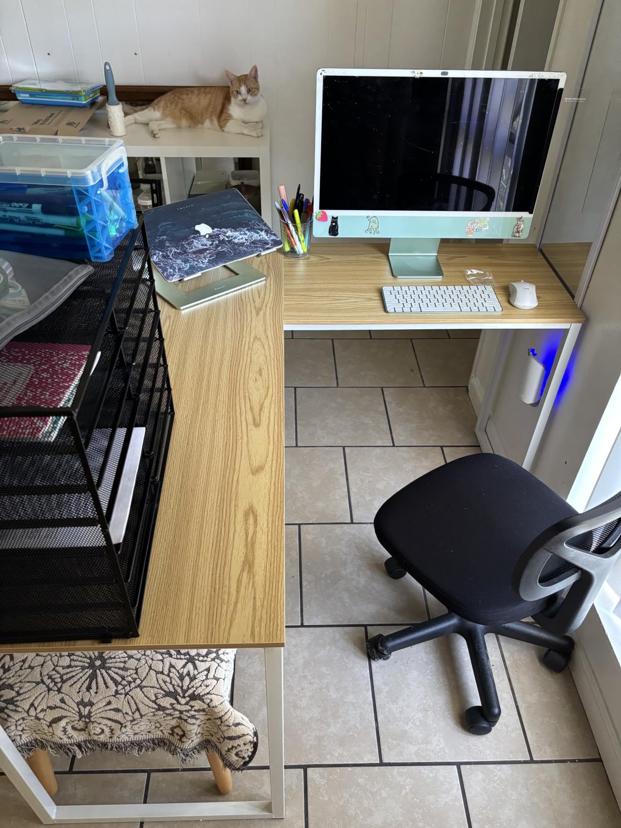 SHW Mission 55 x 60 L-Shape Home Office Computer Desk, White customer photo 1
